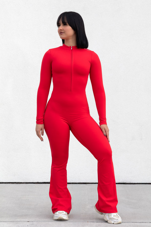 SCULPT JUMPSUIT RED