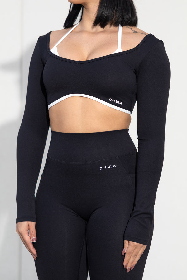 ESSENTIAL CROP TOP BLACK