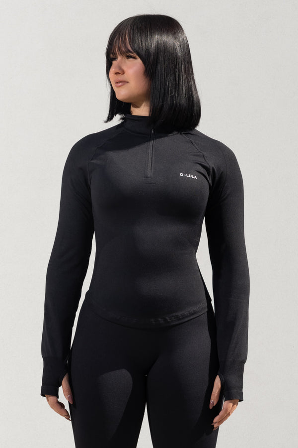 SHAPE HALF ZIP-UP BLACK