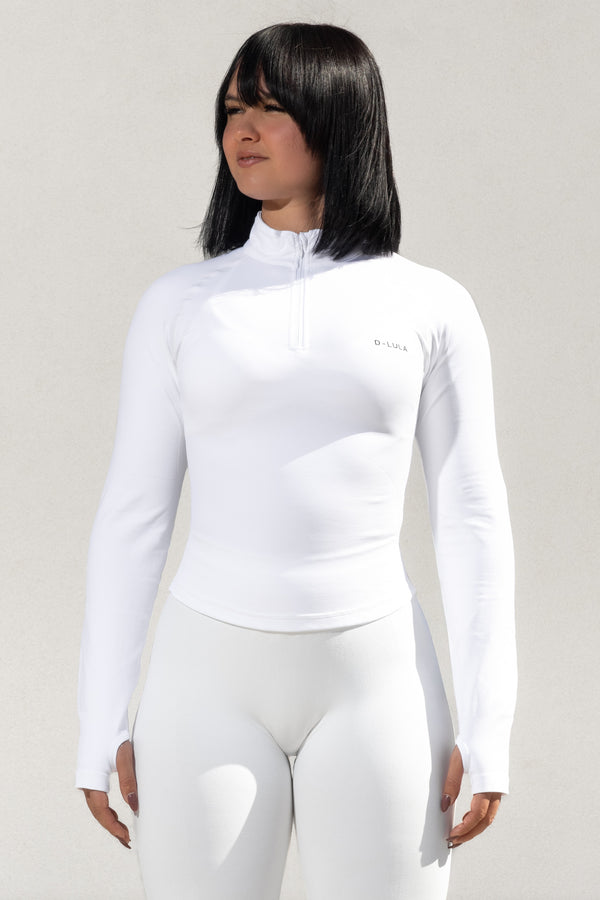SHAPE HALF ZIP-UP WHITE