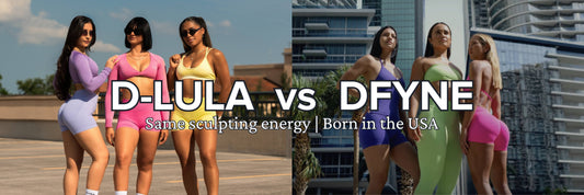 D-LULA Shape Shorts vs DFYNE Activewear – sculpting gym shorts for women designed in the USA