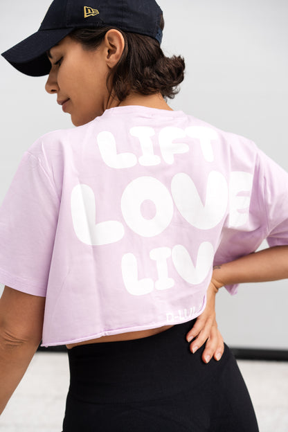 PALE MAGENTA CROP TEE- OVERSIZED