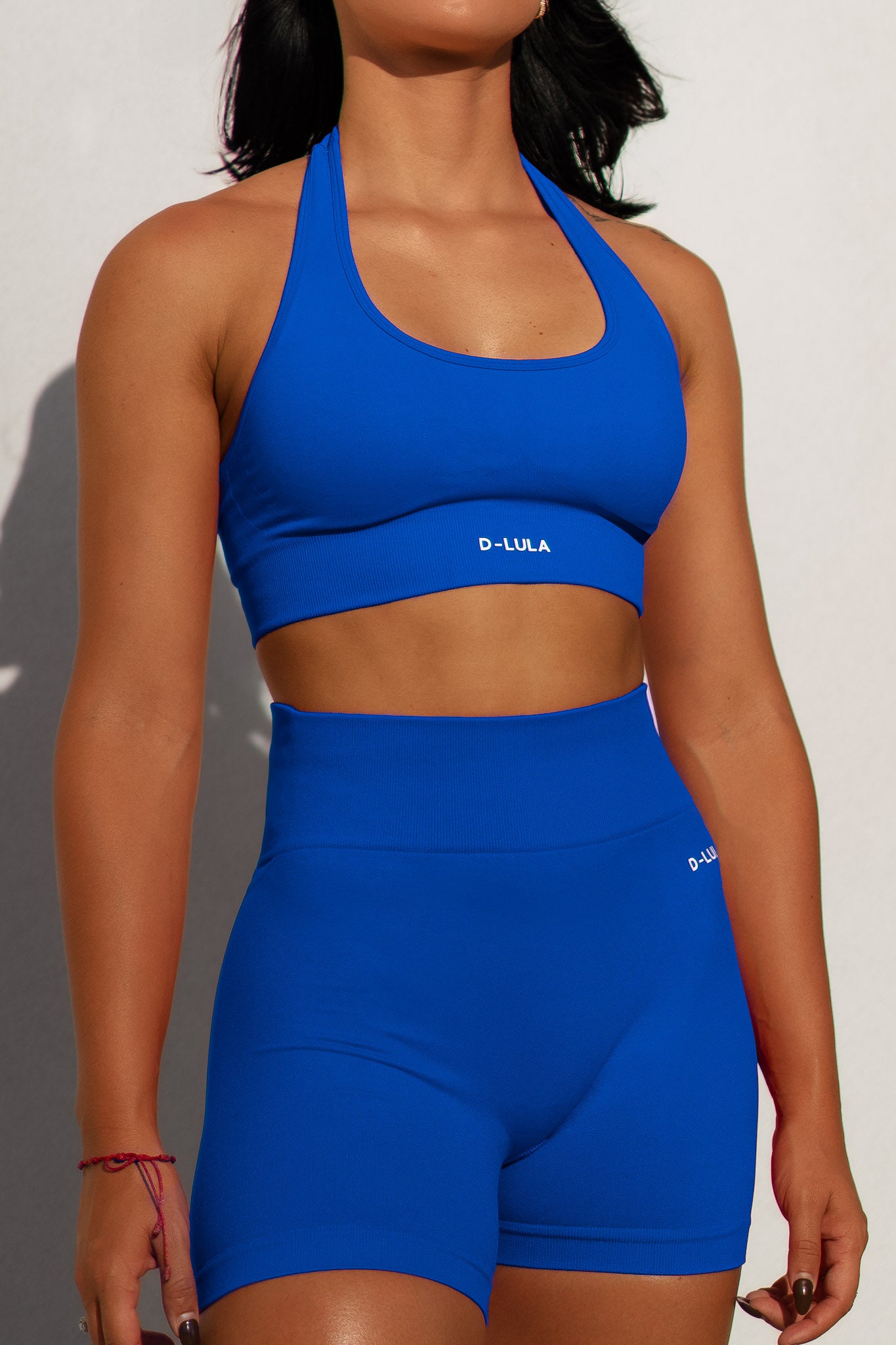 ELECTRIC BLUE DEFINE SPORTS BRA - HALTER NECK