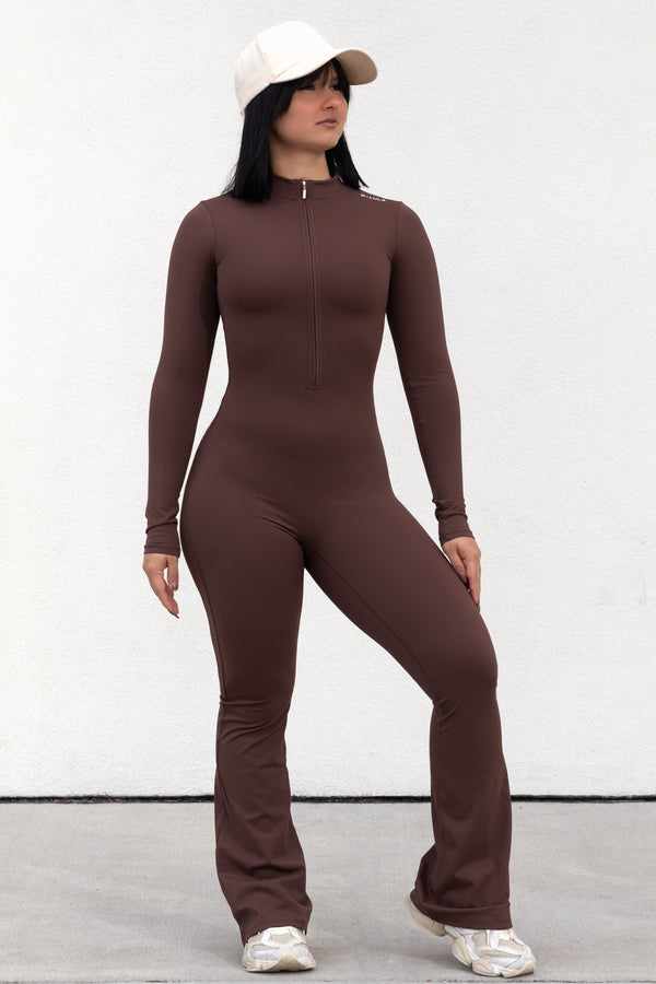 SCULPT JUMPSUIT BROWN