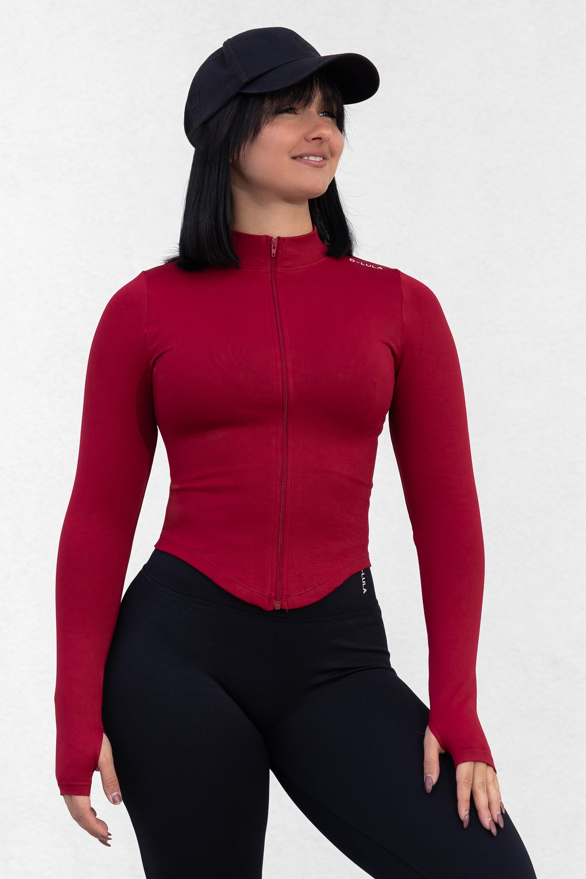 CURVE JACKET in dark red
