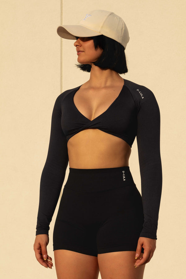 FIT-AURA TWIST FRONT LS BLACK