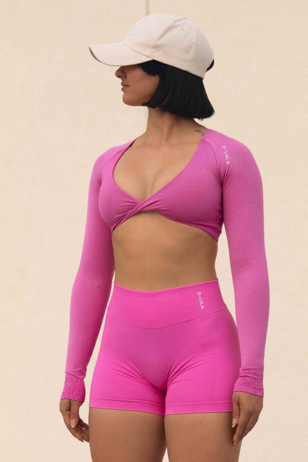 FIT-AURA TWIST FRONT LS PINK CRUSH