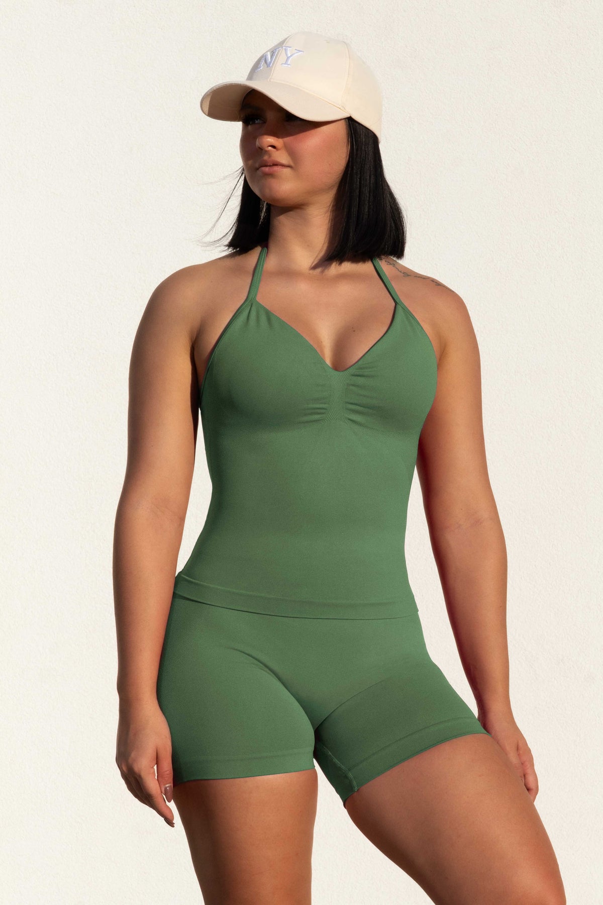 SHAPE LONGLINE TOP in green, image 3
