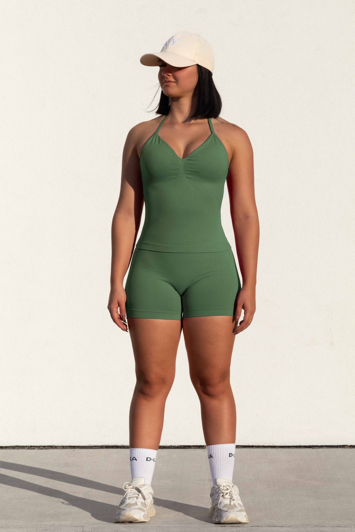 SHAPE LONGLINE TOP in green, image 4