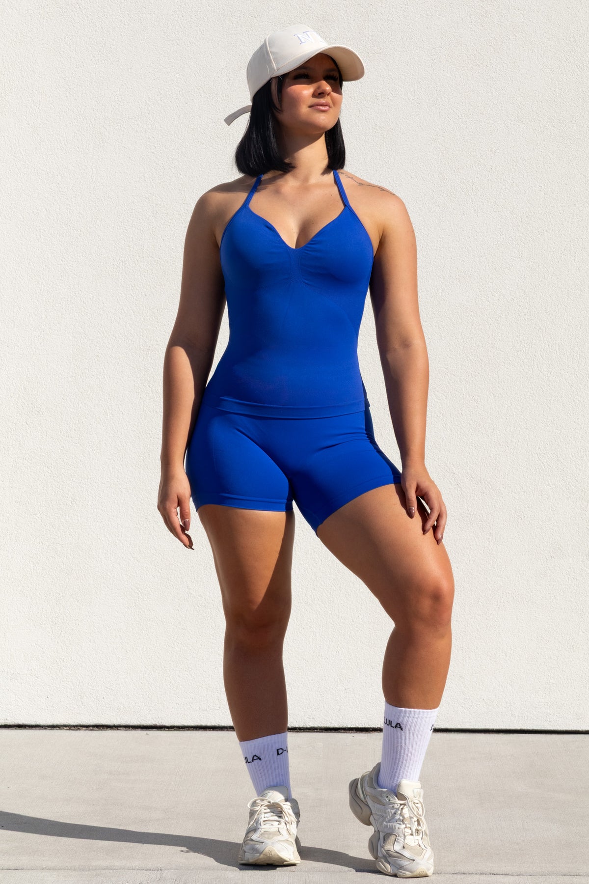 SHAPE LONGLINE TOP in blue, image 3