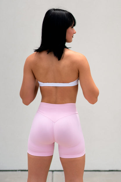 BUBBLEGUM PINK SHAPE SHORTS - SCRUNCH