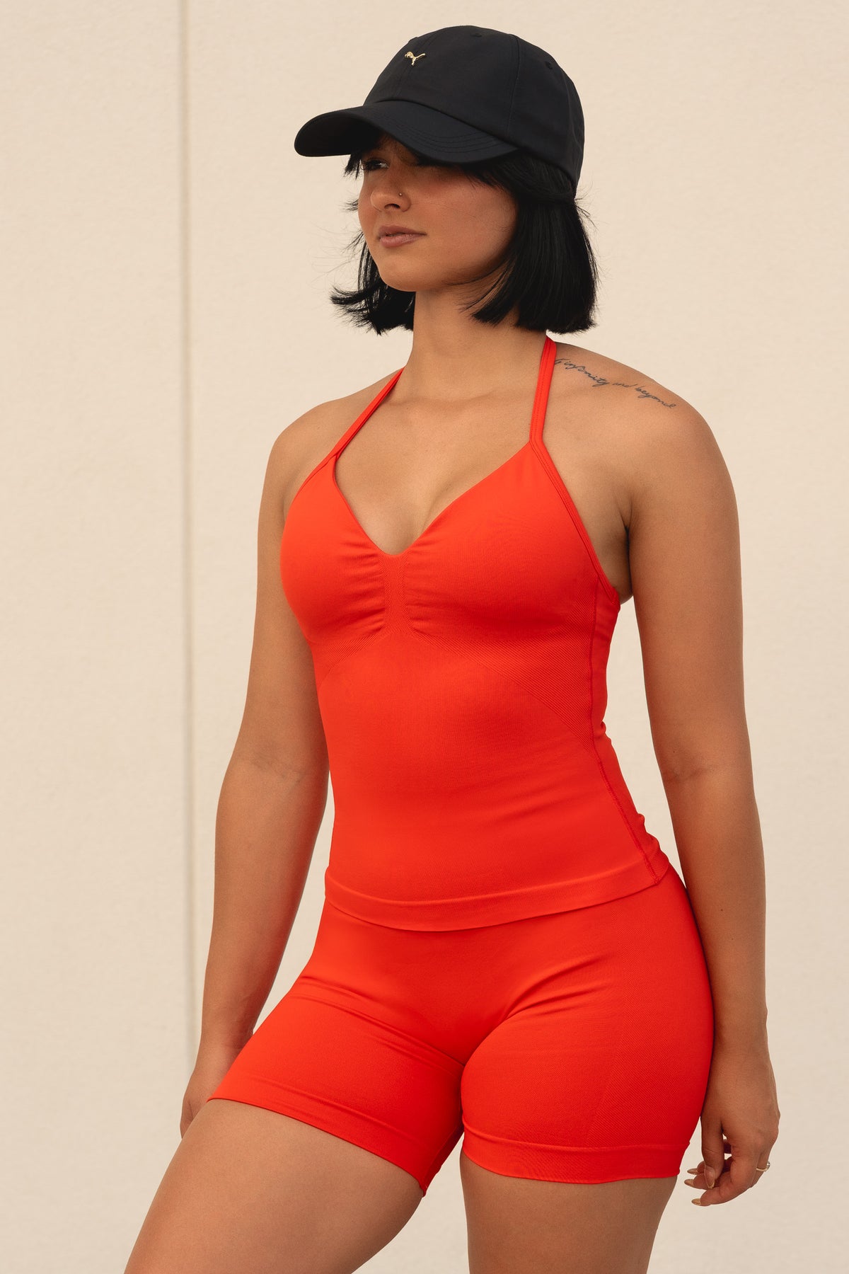 SHAPE LONGLINE TOP in poppy orange, image 3