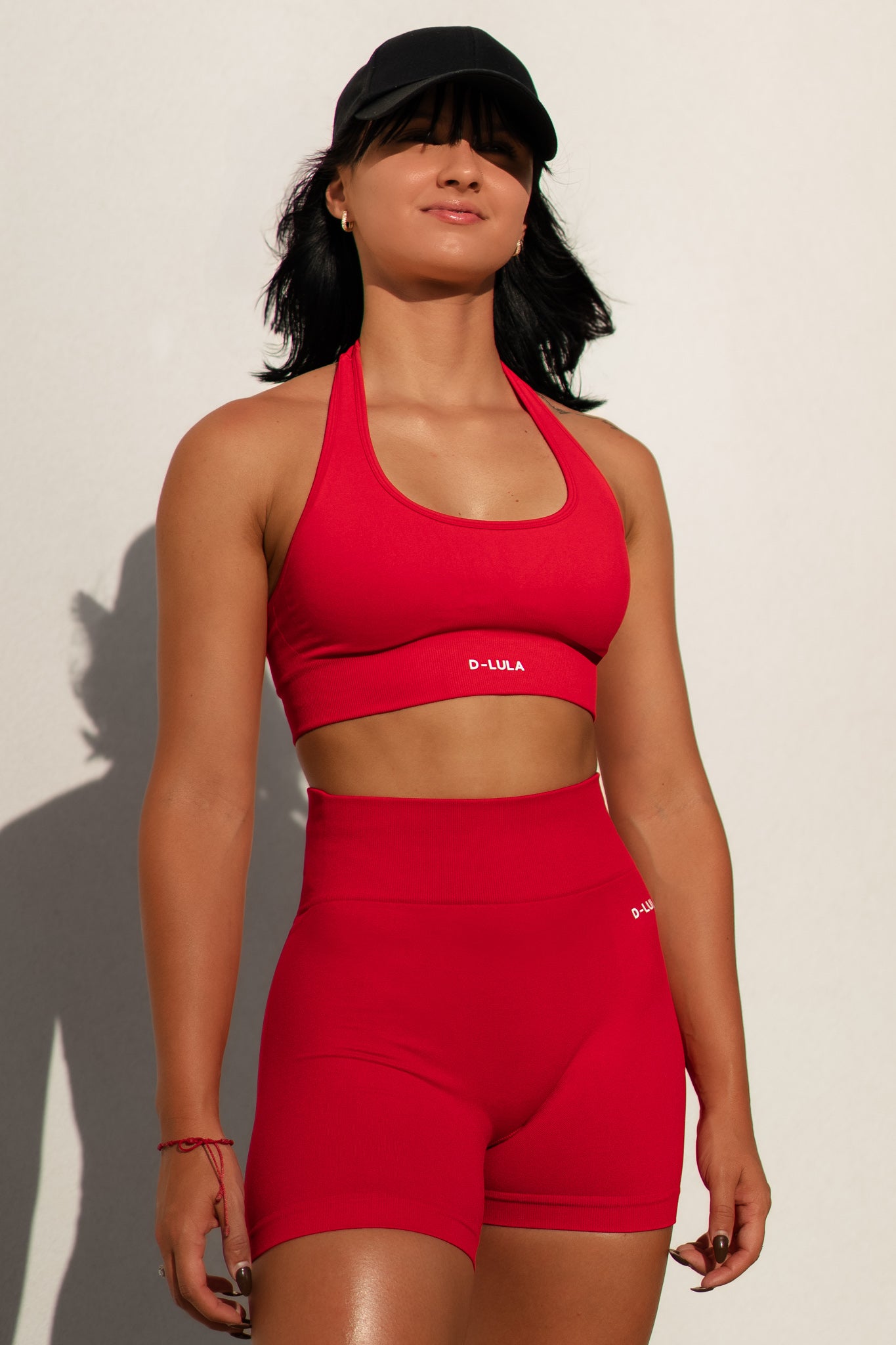 POPPY RED DEFINE SPORTS BRA - HALTER NECK