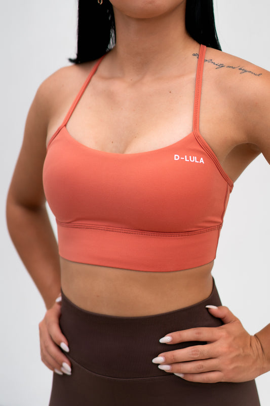 SUNBURST ORANGE SLEEK SPORTS BRA